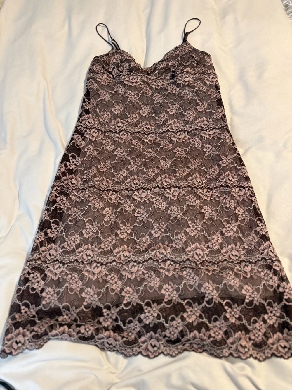 Cosabella Italy Y2K Vintage Chocolate Sheer Lace Mesh Muriel Slip Chemise size S